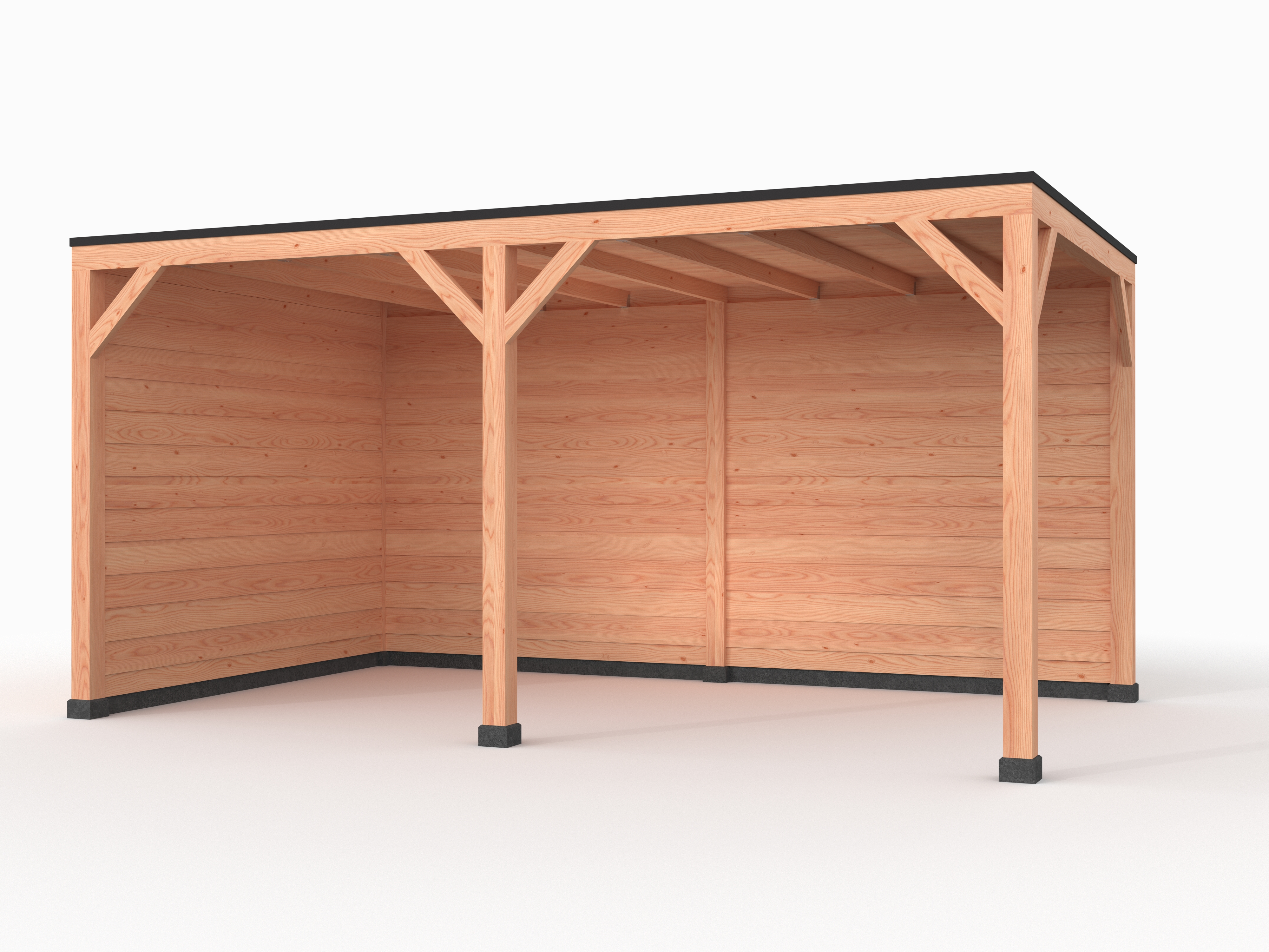 Douglas overkapping, 500 x 300, met achterwand en zijwand, Westwood Solo - Afbeelding 1